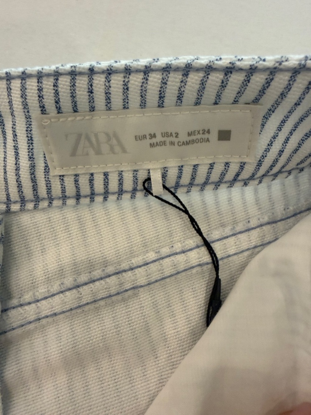 Zara Womens Blue & White Pinstripe Chinos - Picture 7 of 10